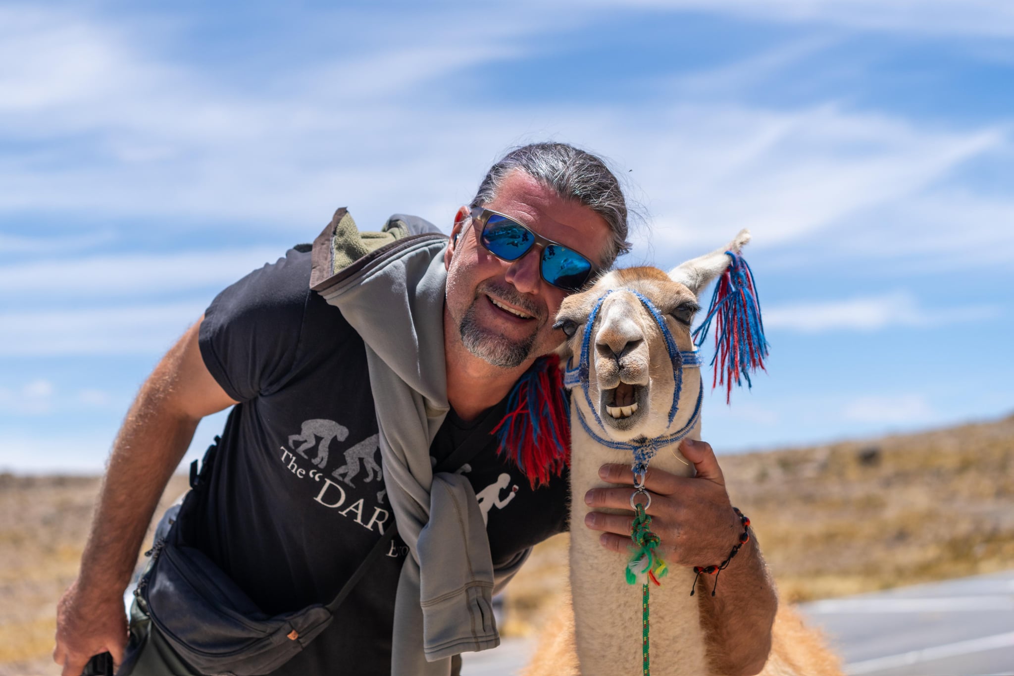 Luboš Maštalíř s alpakou v Peru