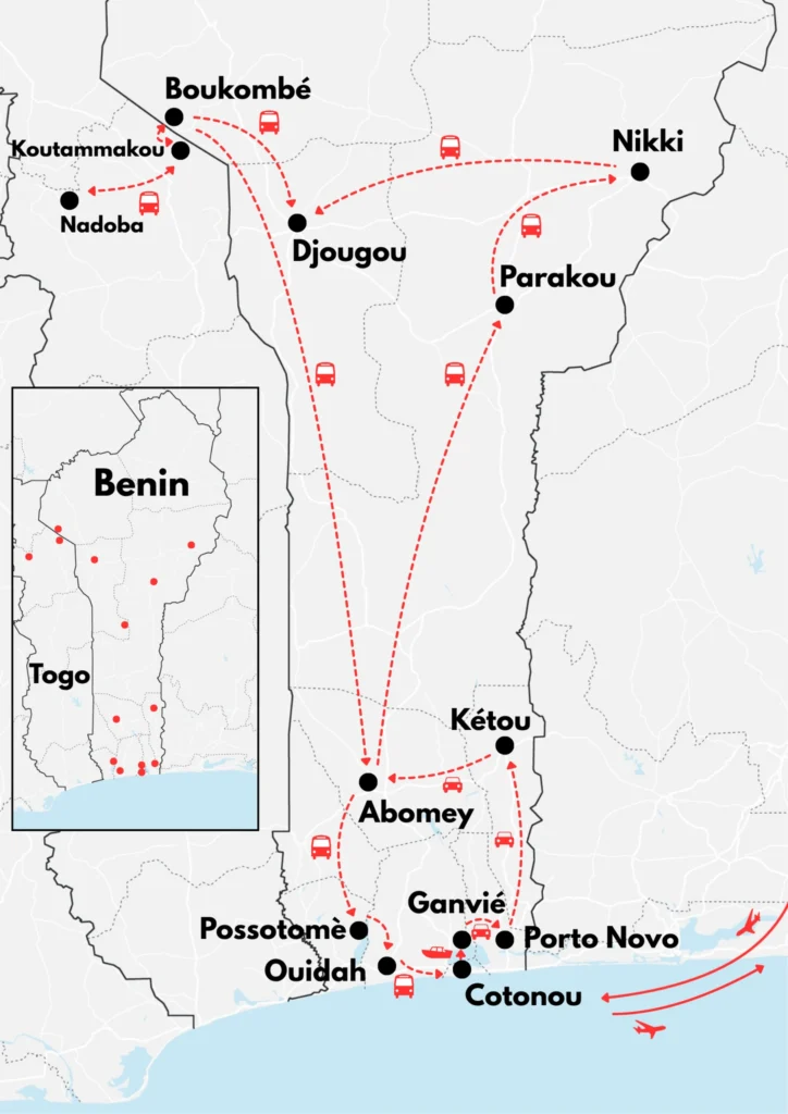 Mapa trasy — Benin 2027